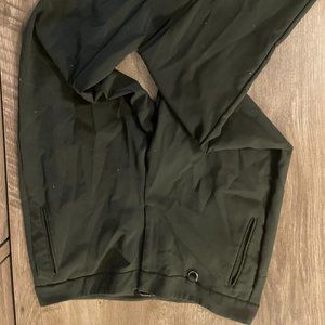 Green work slacks with badge holder